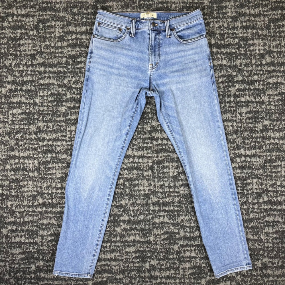 Madewell Athletic Slim Jeans Mens 33x32 Light Blue Stretch Denim RN77388